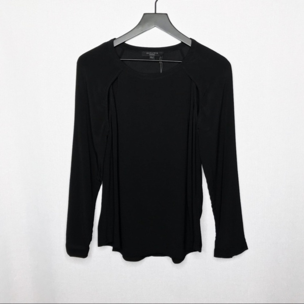 All Saints Black Lucas Viscose Medium Blouse